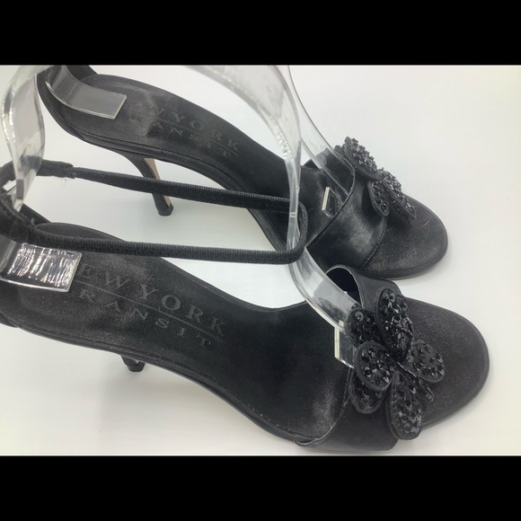 New York Transit Black strappy heels - Picture 8 of 8